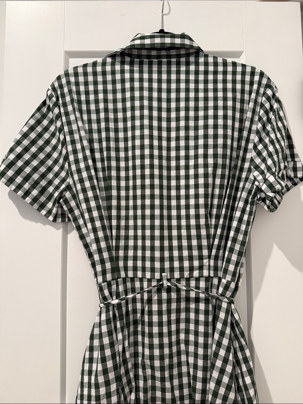 Zara Green and White Gingham Midi Shirt Dress - Picture 3 of 3